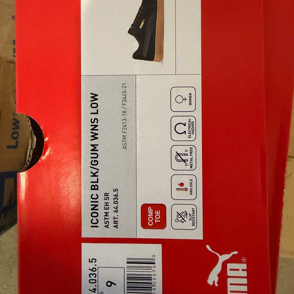 Puma Iconic Steel Toe BLK/GUM WNS Low Sneakers - Black and Gum